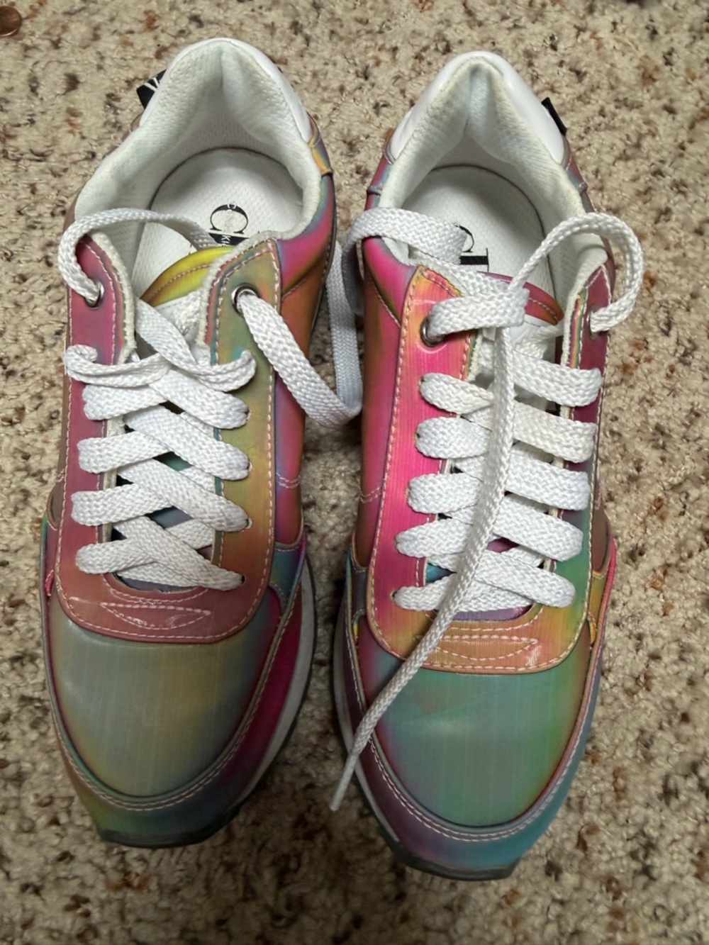 Calvin Klein Multi-Color Rainbow Lace-Up Sneakers